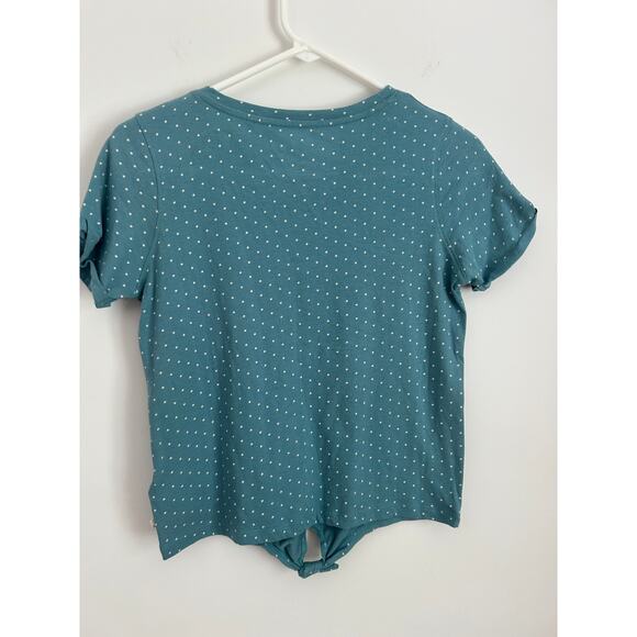 Roxy Girls' Knot Front Tee Blue Polka Dot Size Large (12) NWT - Picture 5 of 5